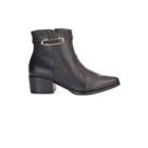 Bota Bebecê Couro Cano Curto Com Enfeite Feminino - Preto - Bota Bebecê Couro Cano Curto Com Enfeite Feminino - Preto -