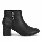 Bota Beira Rio Feminina Napa Preto Ziper Estilo Moderno -