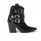 Bota Belluno Salto Bloco Alto Bico Fino Country Couro