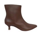 Bota Berti Maria Feminina Salto Fino Marrom Couro Bota Berti Maria Feminina Salto Fino Marrom Couro