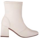 Bota Bico Quadrado Feminina Cano Médio Salto Modelo Atual Moderno Zíper Blogueira