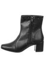 Bota Bico quadrado feminina salto confort fashion zíper lateral detalhe cravinhos