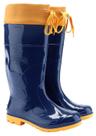 Bota Borracha Pvc Impermeável Azul/amarela C/amarra Galocha