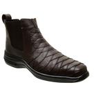 Bota Botina Casual Masculina Escamada Coturno em Couro Solado Costurado