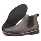 Bota Botina Chelsea Masculina de Couro Cano Curto Café Estonado 103