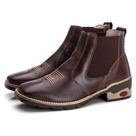 Bota Botina de Elástico Cano Curto 100% Couro de Animal