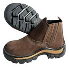 Bota botina de segurança epi couro nobuck café 36 ao 45