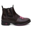Bota Botina Feminina Texana Confortável Com Zíper Ou Elástico