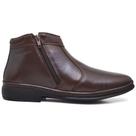Bota Botina Leve Dois Zíperes Bico Quadrado Masculina Anatômica Leveterapia Café