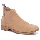 Bota Botina Masculina Chelsea Couro Camurça Casual Conforto Areia