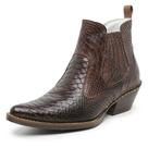 Bota Botina Masculina Country Bico Fino Anaconda Café De Couro JNA SHOES