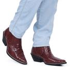 Bota Botina Masculina Country Bico Fino Anaconda Vermelha De Couro JNA SHOES