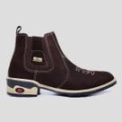 Bota Botina Masculina Texana Country Bordada em Couro Marrom Tamanho:39Gênero:Masculino