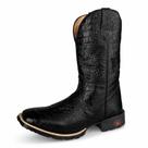 Bota Botina Texana Country Lisa Croco Preto Unissex Bico Quadrado Bota Botina Texana Country Lisa Croco Preto Unissex Bico Quadrado