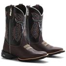 bota botina texana masculina rodeio bico quadrada cano alto