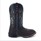Bota Botina Texana Unisex Bordada Forrada Bico Quadrado Delegada Café