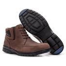 Bota Botinha Comfort Gel Masculino Texas Gold de Couro Café
