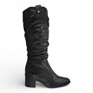 Bota Bottero 346920 Cano Alto Couro Burnish Enrugado Salto Médio