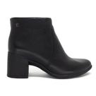 Bota Bottero Cano Curto Salto Médio Couro Zíper Lateral