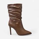 Bota Bottero Cano Médio Feminina Couro Capuccino