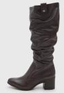 Bota Bottero Couro Cano Alto Salto Bloco Médio 346920.5 - Marrom