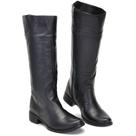 Bota cano alto femenina de couro legitimo cor Preto 205