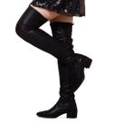 Bota Cano Alto Feminina Over The Knee Moderna Moda Stretch Bico Fino Saltinho Baixo Confort