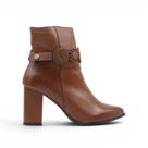 Bota Cano Baixo Couro Enfeite