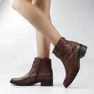 Bota Cano Baixo Couro Fivela Bota Cano Baixo Couro Fivela