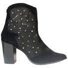 Bota cano baixo salto alto camurça preto maithe 52a0076