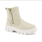 Bota Cano Curto Bege - Comfortflex
