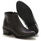 Bota Cano Curto com Zíper, Salto Quadrado e Bico Redondo Conforto Premium Bota Cano Curto com Zíper, Salto Quadrado e Bico Redondo Conforto Premium