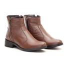 Bota Cano Curto Couro Feminino Zíper Moda Urbano Resistente Confortável Salto Baixo Bota Cano Curto Couro Feminino Zíper Moda Urbano Resistente Confortável Salto Baixo