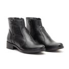 Bota Cano Curto Couro Feminino Zíper Moda Urbano Resistente Confortável Salto Baixo