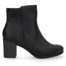 Bota cano curto detalhe pesponto usaflex couro