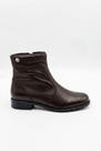 Bota cano curto em couro com zíper 0302 - Bota cano curto em couro com zíper 0302 -