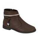Bota Cano Curto Molekinha Feminino Detalhes Strass Menininha Conforto