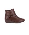 Bota Cano Curto Piccadilly Anabela Médio Marrom