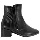 Bota Cano Curto Pink Cats Salto Bloco Elegance Comfort
