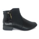 Bota Cano Curto Preta Salto Baixo Via Uno Casual Lançamento Cor:PretoTamanho:37