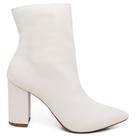 Bota Cano Curto Salto Grosso Médio Napa Off White Ella's Bota Cano Curto Salto Grosso Médio Napa Off White Ella's