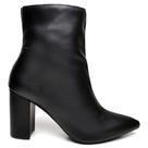 Bota Cano Curto Salto Grosso Médio Napa Preto Ella's