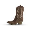 Bota Cano Curto Texana Country Camurça Marrom - Valência