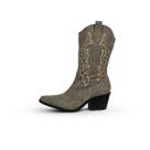 Bota Cano Curto Texana Country Camurça Taupe - Valência
