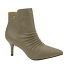 Bota Cano Curto Via Uno Salto Fino Drapeada Feminina Nude