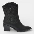 Bota Cano Curto Western Via Marte Napa Preta