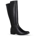 Bota Cano Longo Couro Atanado Napoli Preto Lycra Tamanho:34Cor:Preto