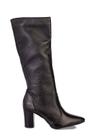 Bota cano longo em couro com salto 6585