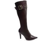 Bota Cano Longo Salto Alto Stiletto Bico Fino Feminina 9 cm Café EMILY ONLINE