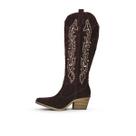 Bota Cano Longo Texana Country Camurça Marrom - Valência